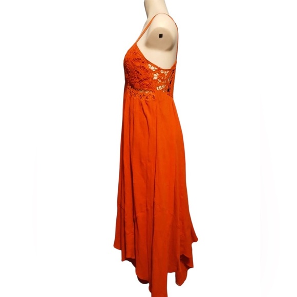 Free People Vibrant Orange Backless Dress - Picture 12 of 12